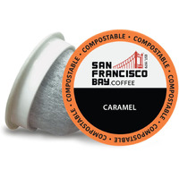 San Francisco Bay Compostable Coffee Pods - Caramel (80 Ct) K Cup Compatible Including Keurig 2.0, Flavored, Medium Roast
