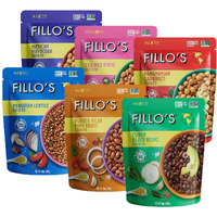 Fillo's Ready To Eat Beans & Lentils Variety Pack | Black Beans, Lentils, Pinto Beans, Mayocoba Beans | Gluten-Free, Preservative-Free, Microwavable Meals, Non-Gmo, Vegan, Plant Protein, 10 Oz Pk Of 6