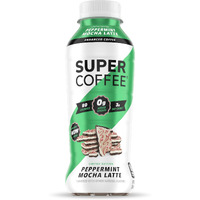 Super Coffee, Iced Keto Coffee (0G Added Sugar, 10G Protein, 80 Calories) [Peppermint Mocha Latte] 12 Fl Oz, 12 Pack | Iced Coffee, Protein Coffee Drinks - Lactosefree, Glutenfree