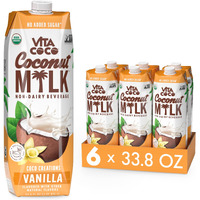 Vita Coco Vanilla Organic Coconut Milk, Plant Based, Dairy Free Milk Alternative - Gluten Free, Soy Free, And Unsweetened - Perfect Add To Cereal, Smoothies, Desserts -33.8 Fl Oz (Pack Of 6)