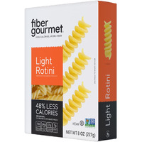 Fiber Gourmet Pasta - Light Rotini Pasta - Low Net Carb, Fiber-Rich, Low Calorie, Healthy Pasta - Made In Italy, Kosher, Vegan, Non-Gmo - 8 Oz, Pack Of 6