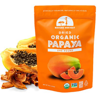 Mavuno Harvest Papaya Dried Fruit Snacks | Organic Dried Papaya Slices | Gluten Free Healthy Snacks For Kids And Adults | No Sugar Added, Vegan, Non Gmo, Direct Trade | 1 Pound Resealable Bag