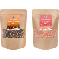 52Usa Rainbow Peppercorn Blend 12Oz + Himalayan Pink Salt Coarse 2 Lb (Pack Of 2), Non-Gmo, Kosher, Packed To Keep Pepper Fresh, Salt And Peppercorns For Grinder Refill