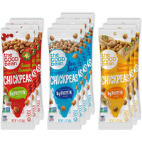 The Good Bean Crunchy Chickpeas - Variety Pack - (10 Pack) 1.4 Oz Packet - Sweet Sriracha, Sea Salt, And Classic Hummus Roasted Chickpea Beans - Vegan Snack With Good Source Of Plant Protein And Fiber