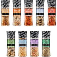 Soeos Spice Seasoning Set Of 9 With Integrated Grinders, Individual Spice Grinder, Pure And Fresh Perfect For Bbq Seasoning Gift Set, Grilling Spice, Pepper Grinder,Colorful