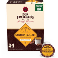 Don Francisco's Cinnamon Hazelnut Flavored Medium Roast Coffee Pods - 24 Count - Recyclable Single-Serve Coffee Pods, Compatible With Your K- Cup Keurig Coffee Maker