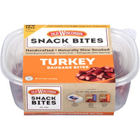 Old Wisconsin Turkey Sausage Snack Bites, Naturally Smoked, Ready To Eat, High Protein, Low Carb, Keto, Gluten Free, 16 Ounce Resealable Tub With Two Stay-Fresh 8 Ounce Packs