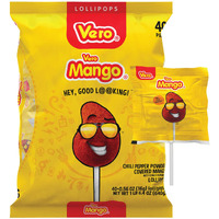Vero Mango, Chili Covered Mango Flavored Lollipops, 40 Pieces