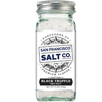 Italian Black Truffle Sea Salt 4 Oz. Glass Shaker By San Francisco Salt Company