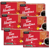 Tim Hortons Maple Flavored Coffee, Single-Serve K-Cup Pods Compatible With Keurig Brewers, 72Ct K-Cups, Red, 12 Count (Pack Of 6)