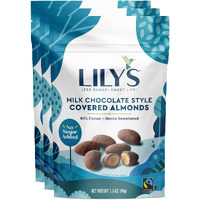 Lily's Milk Chocolate Style Covered Almonds, Stevia Sweetened, No Added Sugar, Low-Carb, Keto-Friendly, Gluten-Free & Non-Gmo, 3.5 Ounce (Pack Of 3), 10.5 Ounce