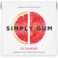 Simply Gum | Cleanse With Grapefruit And Prickly Pear | Plant- Based Chewing Gum | Pack Of Six (90 Pieces Total) | Synthetic Plastic Free + Aspartame Free + Non Gmo