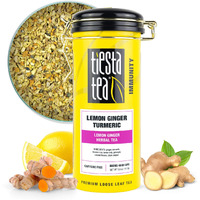 Tiesta Tea - Lemon Ginger Turmeric | Lemon Ginger Herbal Tea | Premium Loose Leaf Tea Blend | Non Caffeinated Herbal Tea | Make Hot Or Iced Tea & Brews Up To 50 Cups - 5 Ounce Refillable Tin