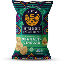 Siete Grain Free Potato Chips | Kettle Cooked | Gluten Free Chips | Vegan Snacks | Non Gmo | Sea Salt & Vinegar, 5.5 Ounce (Pack Of 6)
