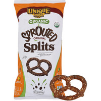 Unique Snacks Sprouted Splits Pretzels, Sprouted Pretzels, Delicious Homestyle Baked Snack Bag, Ou Kosher, And Non-Gmo Food, No Artificial Flavor, 8 Oz. Bag, Pack Of 12