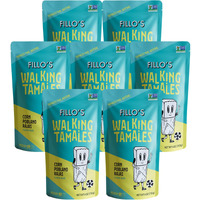 Fillo's Walking Tamales, Corn Poblano Rajas, Pk Of 7, Ready-To-Eat, Delicious, Gluten-Free, Preservative-Free, Vegan Friendly, Microwavable, Non-Gmo