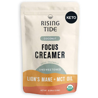 Rising Tide Focus Mushroom Coffee Creamer - Creamy Coconut Powdered Creamer - Superfood Blend For Enhanced Energy And Focus - Non-Dairy, Plant-Based, Vegan, Unsweetened - 8.04 Oz Bag