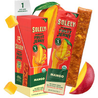 Solely - Organic Mango Fruit Jerky - 12 Individually Wrapped Fruit Strips - Fruit Leather Made From Dried Fruit - Healthy Snacks, Vegan - 0.8Oz (23G)