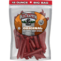 Old Trapper Original Deli-Style Beef Sticks,15-Ounce Package, Perfect For On-The-Go Snacking, Six Grams Of Protein And Zero Grams Of Sugar Per Serving (Pack Of One)
