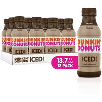 Dunkin Donuts Iced Coffee, Mocha, 13.7 Fluid Ounce (Pack Of 12)