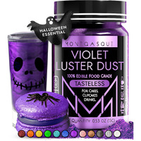 Mon  Gasque Violet Purple Luster Dust Edible Glitter For Cocktails 15G - Premium Purple Edible Glitter For Halloween Cake - Purple Edible Glitter For Drinks - Drink Glitter Edible Dust