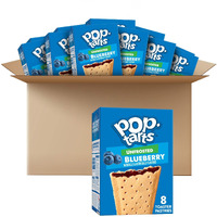 Pop-Tarts Toaster Pastries, Breakfast Food And Kids Snacks, Unfrosted Blueberry, 10.15Lb Case (96 Pop-Tarts)