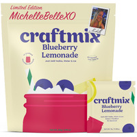 Craftmix Blueberry Lemonade Mix - 12 Packets - Easy Powder Drink With Real Fruit - Vegan, Low-Carb, Non-Gmo, Dairy Free, Gluten-Free - Water Enhancer, Skinny Cocktail Mixers, Instant Mix Mocktail Kit