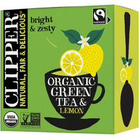 Clipper Tea Green Tea & Lemon Teabags - Usda Organic, Great Hot Or Iced - Bright, Zippy, Natural, Fair & Delicious - 50 Tea Bags