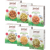 Jovial Whole Grain Brown Rice Pasta Variety Pack (Mafalda, Farfalle, Elbows, Fusilli, Casarecce, Penne) - Organic Whole Grain Brown Rice Pasta, Gluten Free, Dairy Free, Made In Italy - 12 Oz, 6 Pack