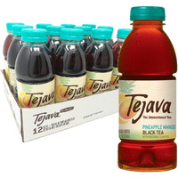 Tejava Pineapple Mango Black Iced Tea, 12 Pack, 16.7Oz Pet Bottles, Unsweetened, Non-Gmo, Kosher, No Sugar Or Sweeteners, No Calories, No Preservatives, Brewed In Small Batches