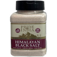 Pride Of India - Himalayan Black Salt (Kala Namak) Extra Fine, 1 Pound (16Oz) Dual Sifter Jar - 84+ Natural Mineral Enriched - Great For Vegan Tofu Scrambles - Natural Faux Egg Flavor - Egg Replacment