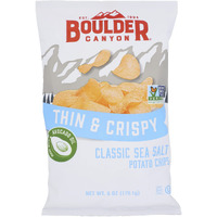 Boulder Canyon Thin & Crispy Classic Sea Salt Potato Chips, 6 Oz (Pack Of 12)