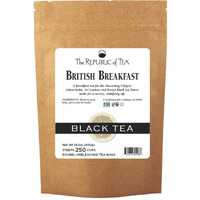 The Republic Of Tea British Breakfast Tea Refill Bag, 250 Tea Bags, Gourmet Black Tea | Caffeinated