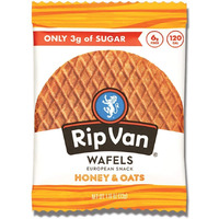 Rip Van Wafels Honey & Oats Stroopwafels - Healthy Snacks - Non Gmo Snack - Keto Friendly - Office Snacks - Low Sugar (3G) - Low Calorie Snack - 48 Count (Pack Of 1)