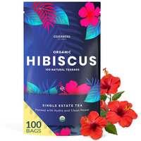 Organic Hibiscus Tea -100 Tea Bags | Organic Herbal Tea From Single Origin | Eco-Friendly Tea Bags | Non-Gmo Caffeine Free Tea With Zero Sugar | Cederberg Tea Company