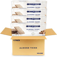Jules Destrooper Almond Thins - Caramelized Butter Biscuits, Kosher Dairy, Authentic Made In Belgium - 3.5Oz (Pack Of 4)