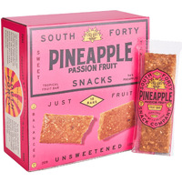 South 40 Snacks Premium Tropical Pineapple Passionfruit Fruit Bar, Just Two Ingredients, Unsweetened, No Added Sugar, Individually Wrapped (35G Bar, Pack Of 18)