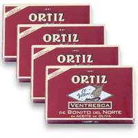 Ortiz Ventresca White Tuna Belly In Olive Oil, Tender Buttery Fillets With Exquisite Flavor, Superior Wild Caught Tuna Packed In Delicate Spanish Olive Oil, 3.88Oz Can (Pack Of 4)