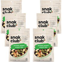 Snak Club Protein Power Snack Mix With Peanuts, Roasted Edamame, Dried Cranberries, Pumpkin Seeds, Almonds, And Cashews, Gluten-Free And Kosher Trail Mix Snacks, 4.2 Oz Resealable Bags, 6 Pack