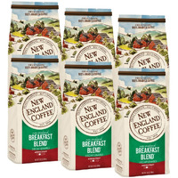 New England Coffee Breakfast Blend Decaffeinated Medium Roast Ground Coffee, 10Oz Bag (Pack Of 6)
