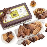 Broadway Basketeers Deluxe Bakery And Cookies Gift Baskets For Delivery Gourmet Cookies And Brownies, Individually Wrapped Edible Care Package For Sympathy, Get Well, Thinking Of You, Thank You Gift