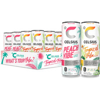 Celsius Essential Energy Drink, What's Your Vibe Variety Pack 12 Fl Oz (Pack Of 12)