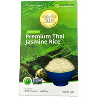 5 Pounds (Lbs) Premium Thai Hom Mali Jasmine Rice | Endorsed By Pro Chefs | Four Elephants Brand | Cooking Instructions Packaging