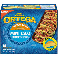 Ortega Mini Taco Slider Shells, Yellow Corn, 18 Count (Pack Of 6)