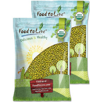 Food To Live Organic Mung Beans, 25 Pounds - Non-Gmo, Whole Dried Beans, Green Gram, Sproutable, Kosher, Vegan, Sirtfood, Bulk. Good Source Of Fiber, Protein, Folate. Goes Well With Asian, Middle East Dishes.
