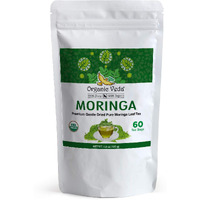 Organic Veda Moringa Tea Bags - 100% Pure Organically Grown Original Green Leaves Moringa Powder Rich In Vitamins, Amino Acids, Antioxidants - Vegan, Fair Trade, Non-Gmo, Caffiene Free - 60 Tea Bags