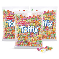 Toffix Fruit Chews Candy 2.2 Pound Pack Of 3 - Individually Wrapped Center-Filled Fruity Chews - Orange, Strawberry, Pineapple, Watermelon, Apple