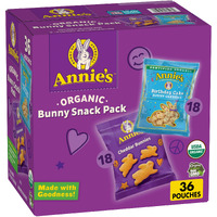 Annie's Organic Birthday Cake Bunny Grahams And Cheddar Bunnies Snack Pack 36 Count, Kids Snacks, 36 Oz