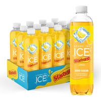 Sparkling Ice Starburst Lemon, Zero Sugar Flavored Sparkling Water, With Vitamins And Antioxidants, Low Calorie Beverage, 17 Fl Oz Bottles (Pack Of 12)