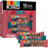 Kind Nut Bars Favorites, 3 Flavor Variety Pack, Gluten Free, Healthy Snacks, 12 Count